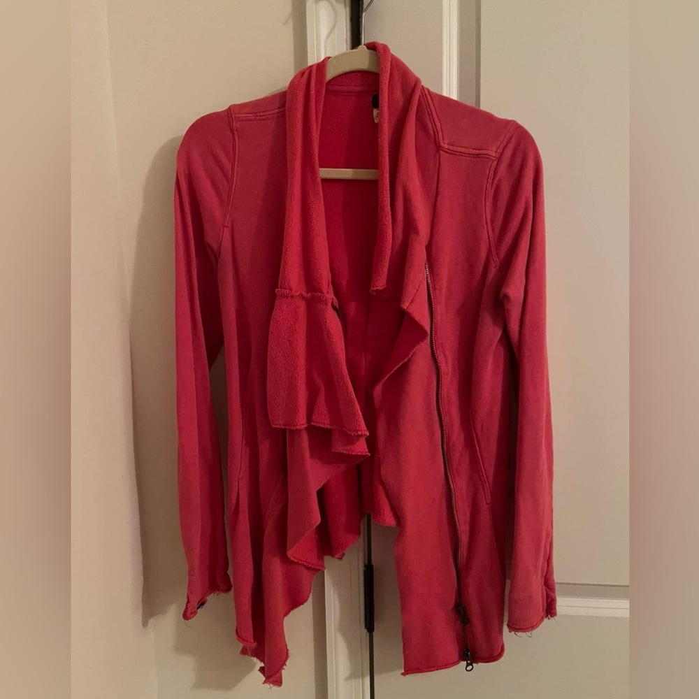 Free People Pink Drape Cardigan